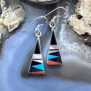 Starllie & Sheryl Edaakie Sterling Multistone Inlay Dangle Earrings For Women #9